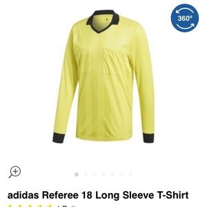 𝅺ADIDAS Referee Long Sleeve T-Shirt Small Neon Yellow